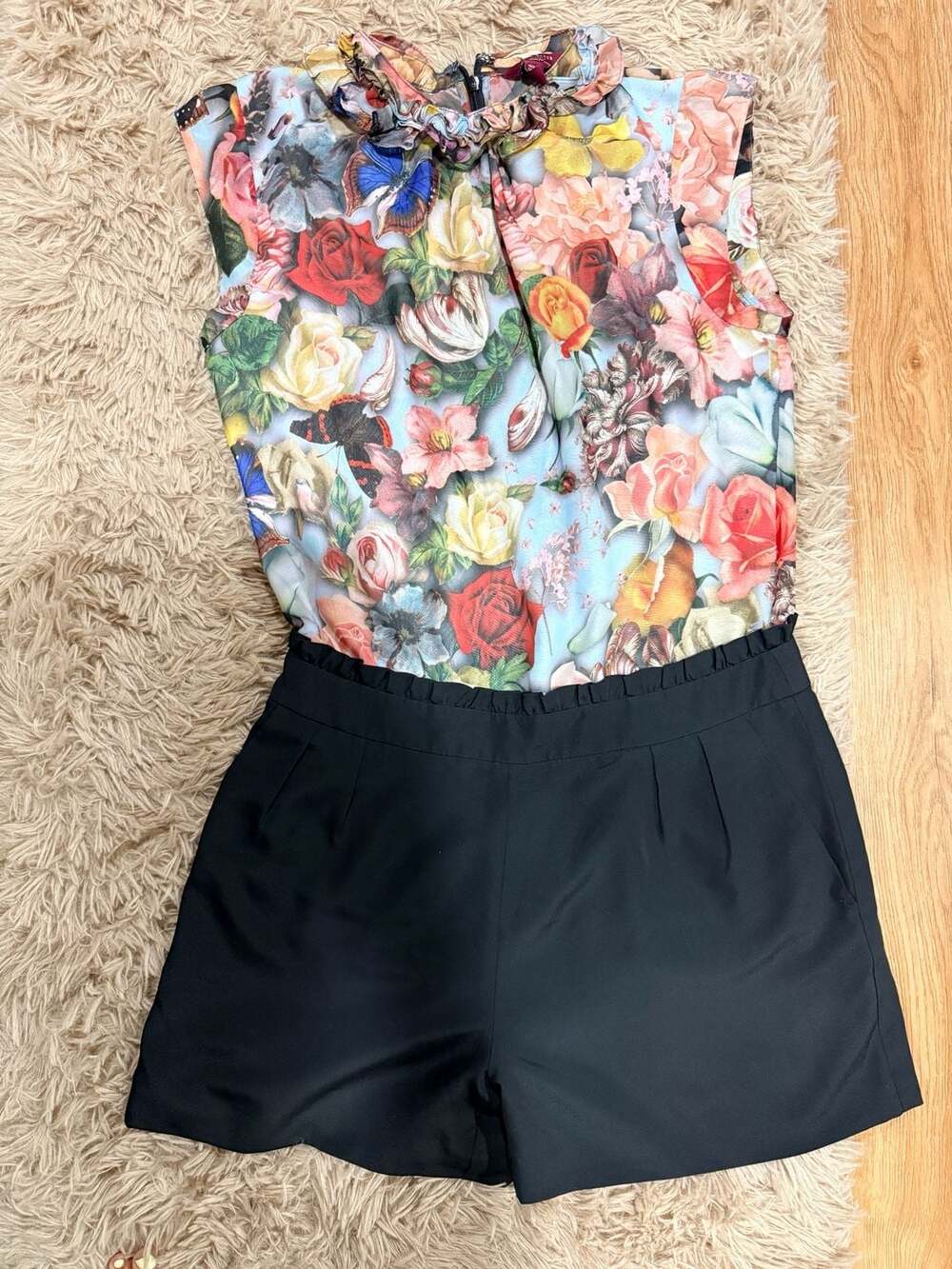 Ted Baker London Floral Butterfly Chiffon Top And Shorts Set